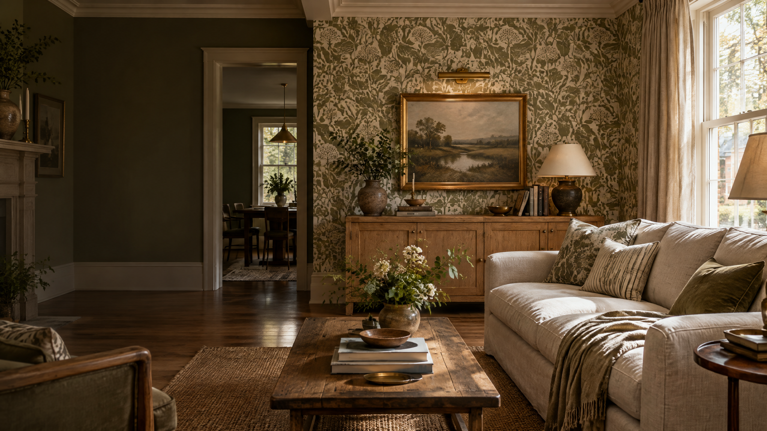 Platinum interior featuring professionally installed luxury wallpaper by Bakersfield Luxe